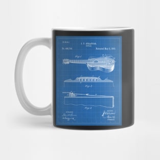 Acoustic Guitar Patent - Guitar Player Music Lover Art - Blueprint Mug